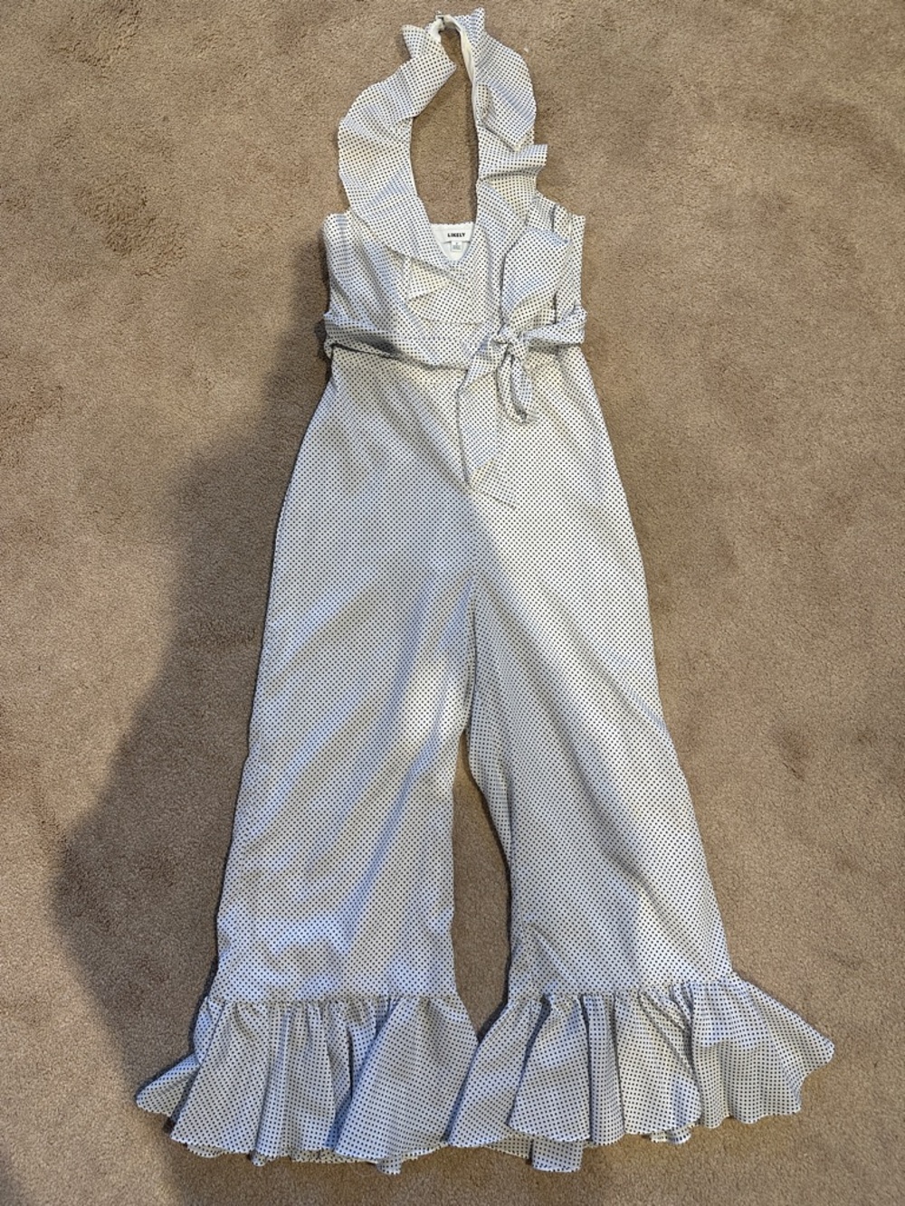 Likely White  with Black Polka Dots jumpsuit